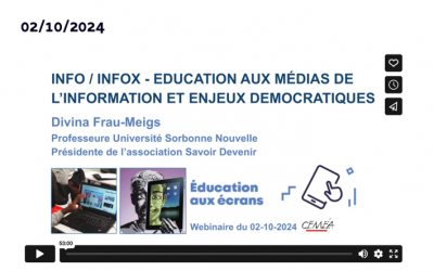 Webinaire du projet « Education aux Ecrans » des Cémea
